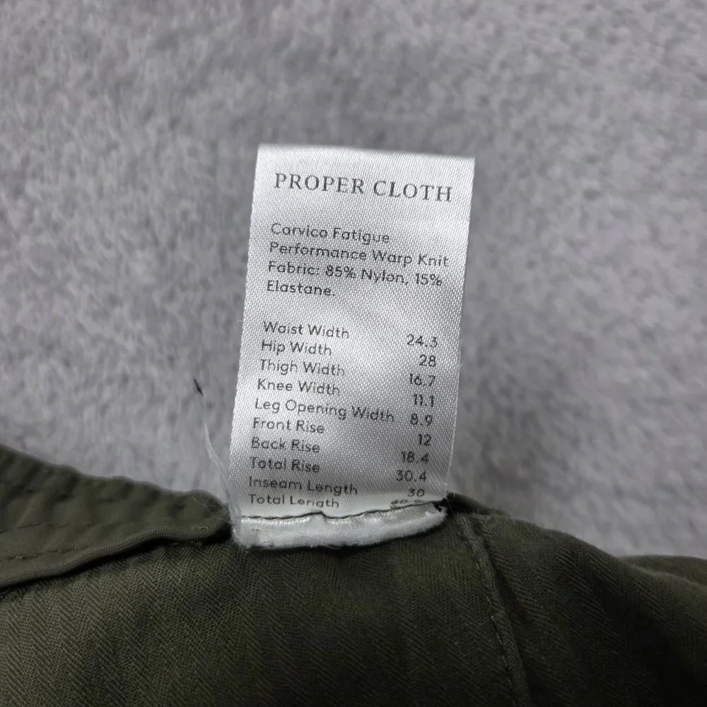 Proper Cloth Pants Mens 46x30 Green The Milano Performance Jogger Travel Comfort